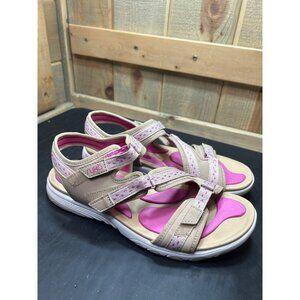 Ryka Womens Ginger Sandals 9.5W Beige & Pink Adjustable Straps